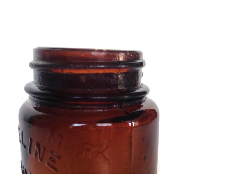 Vintage amber glass vaseline jar Chesebrough New York Etsy
