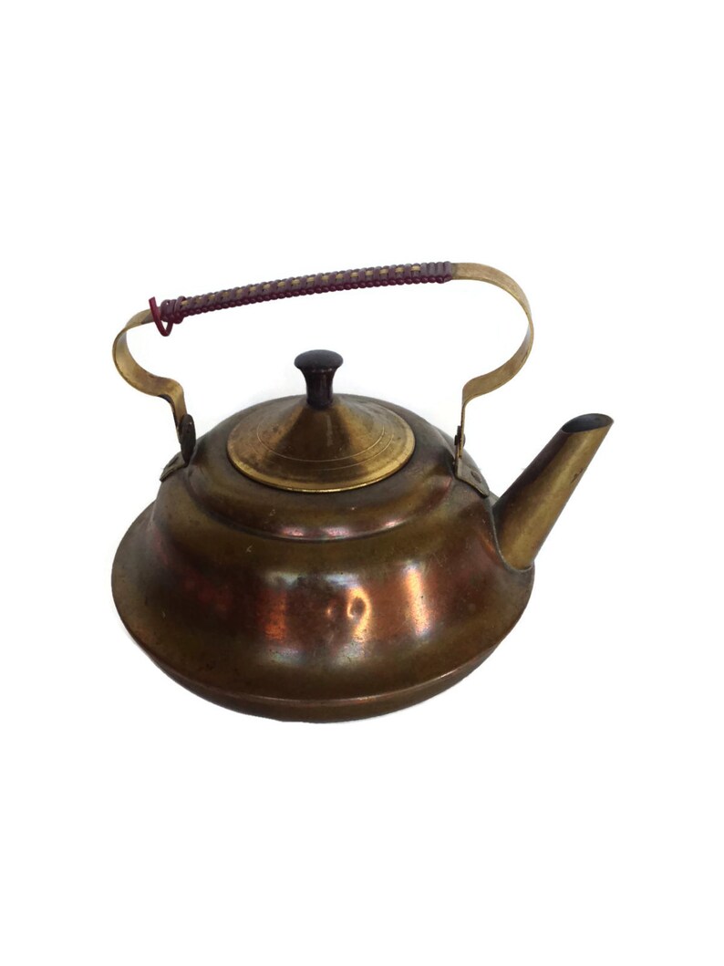 Vintage Copper and Brass teapot made in Holland rustic metal Etsy