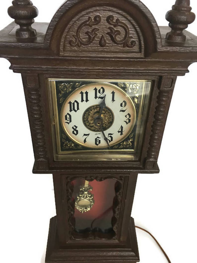 Vintage Spartus grandfather clock retro plastic electric time Etsy