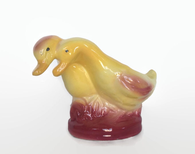 Vintage Goose Planter Glazed Ceramic Geese Figurine Mid Century Kitschy
