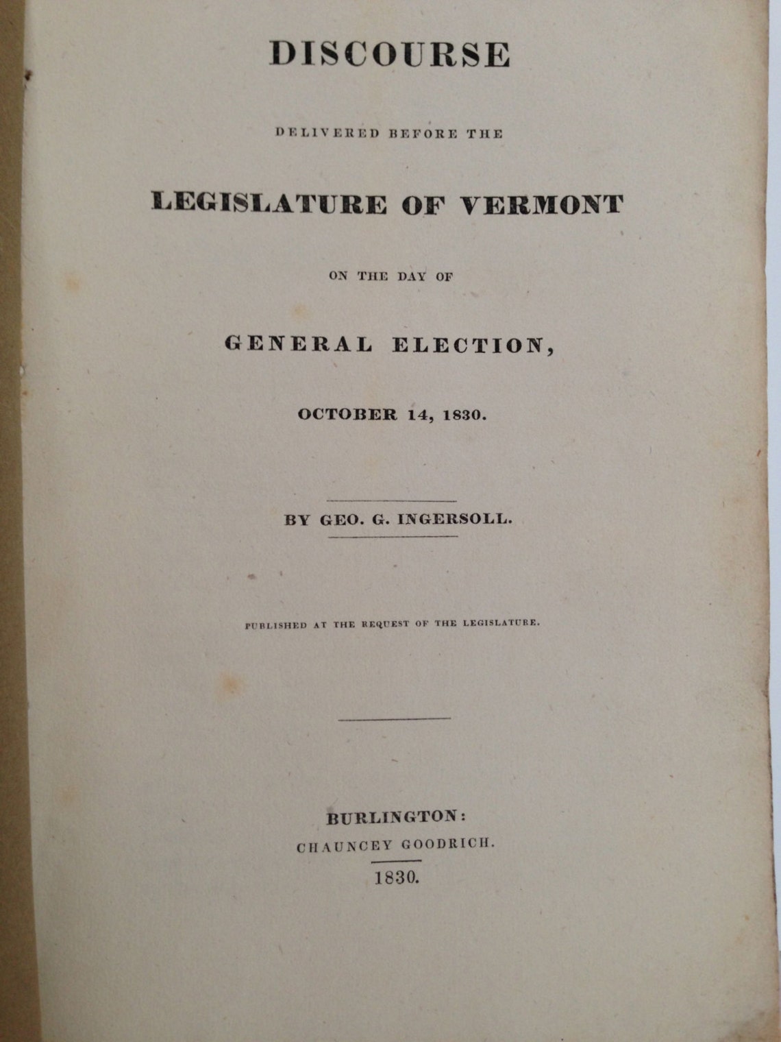 Antique book 1830 George Ingersoll Election Sermon politics | Etsy