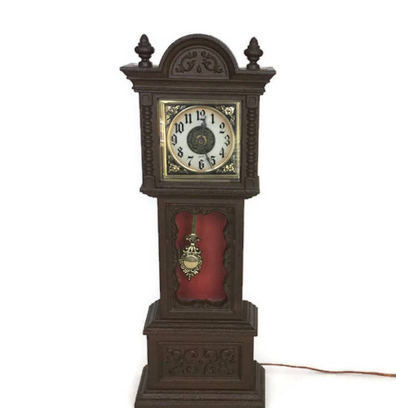 Vintage Spartus grandfather clock retro plastic electric time Etsy