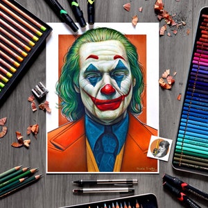 Joker Drawing Joaquin Phoenix FINE ART PRINT image 2