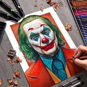 Joker Drawing Joaquin Phoenix FINE ART PRINT image 3