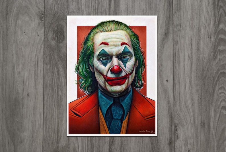 Joker Drawing Joaquin Phoenix FINE ART PRINT image 1