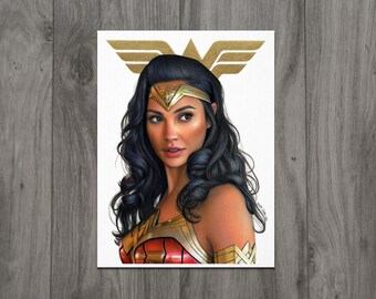 Caricature of Gal Gadot as Wonder Woman - C-Section Comics