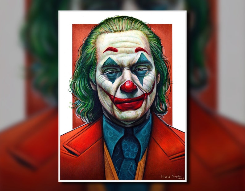 Joker Drawing Joaquin Phoenix FINE ART PRINT image 4