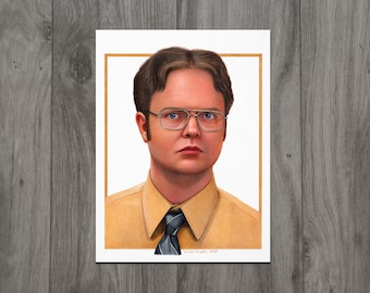 Dwight Schrute Drawing Art Print - The Office TV Show Character - Fine Art Paper Home Decor