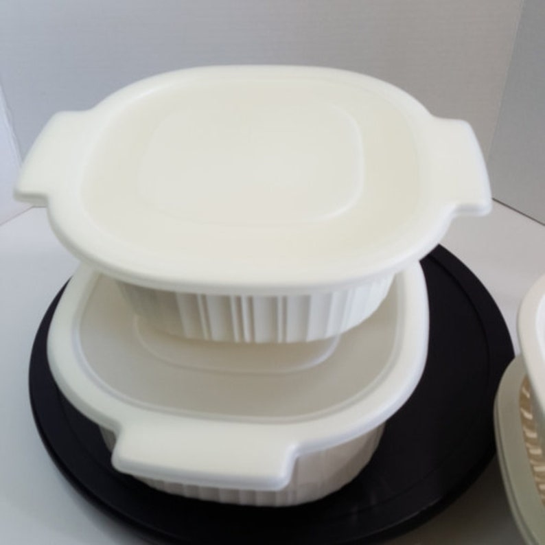 Rubbermaid Microwave Cookware Almond Stacking Set of 5 5151 Etsy