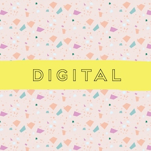 Terrazzo Pattern Digital Paper Printable for Travelers Notebooks, Ring Planners, Disc Planners, Scrapbooks, Card Making