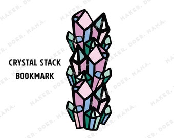 Crystal Stack Bookmark, Printable Die Cut for Ring Planners, Travelers Notebooks, Bullet Journals, Memory Planning