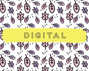 It's Pastel Fall Ya'll, Falling Leaves, Digital Printable Paper Pattern for Ring Planners, Travelers Notebooks, Card Making, Scrapbooks