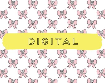 Sweet Kawaii Sprinkle Bow Digital Printable Vellum for Planners & Travelers Notebooks