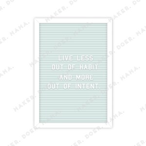 Papel timbrado Viva com intenção, citação de mantra positivo, corte digital para impressão para planejadores, cadernos de viajantes, BUJO