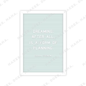 Planning Quote Letterboard, Digital Die Cut Printable for Ring Planners, Travelers Notebooks, Art Journals