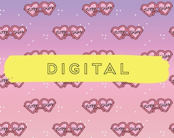 Heart Sunglasses, Rosy Vibes Positive Vibes Digital Printable Vellum Paper Design for Ring Planners & Travelers Notebooks