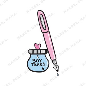 Fill Your Fountain Pen with Boy Tears Digital Die Cut Embellishment Ring Planners & Travelers Notebooks