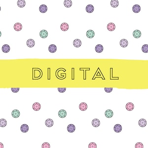 Design de papel velino para impressão digital em pastel de lantejoulas doces para planejadores de anéis e cadernos de viajantes