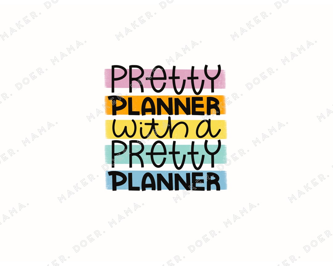 Pretty Planner Header Pretty Planner With a Pretty Planner, Digital Printable Die Cut for ...