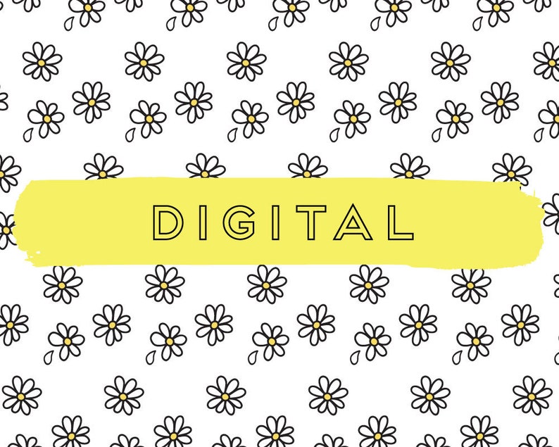 Download Sweet Simple Doodle Daisy Digital Floral Paper Vellum ...