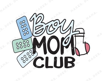 Boy Mom Club Digital Printable Die Cut Planner Sticker for Ring Planners, Travelers Notebooks, Dashboards, Card Making, Memory Planner