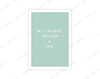CEO Boss Babe, Quote, Letter Board Digital Printable Die Cut for Ring Planners, Travelers Notebooks, Bullet Journals