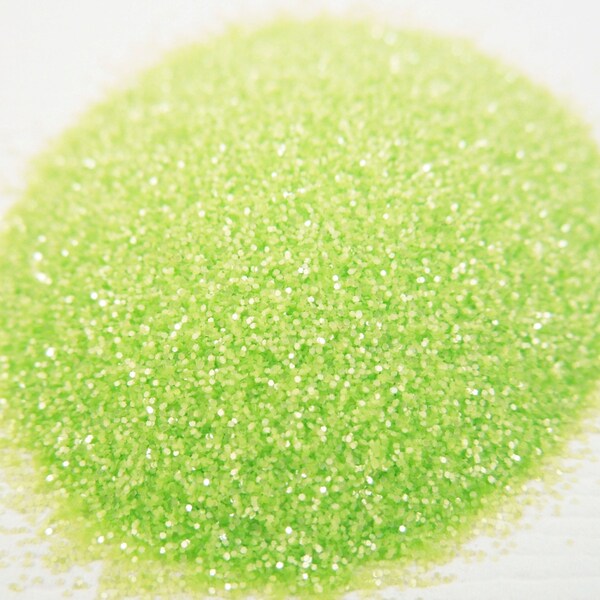 Flourescent Neon Green Hex Solvent Resistant MATTE Glitter- 5 GRAMS- .008"