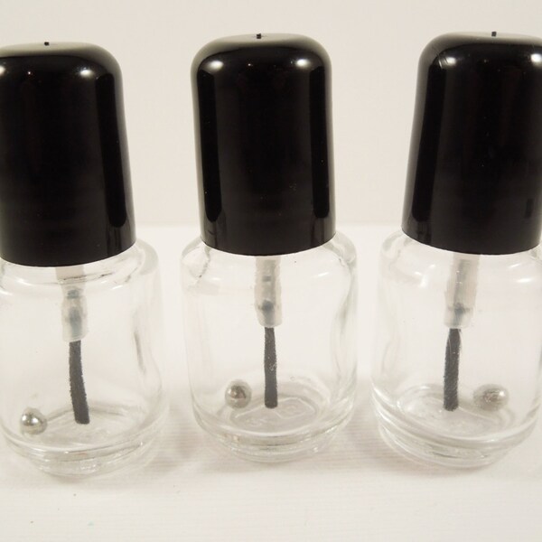 Pack of 6 Empty MINI Size 5ml Nail Polish Bottles with Mixing Balls