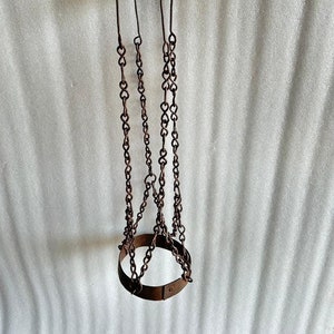 Vintage Rustic Iron Wall Hanging Planter Hanger Old Rare Hand Forged Iron Chain Ceiling Hanging Pot Stand Basket Hanger