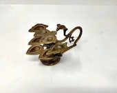Old Brass Temple Worship Oil Lamp Diya Deepak Antique 7 Flame Puja Lamp 7 Blaze Old Floral Snake Carved Lamp Indian Worship Decor