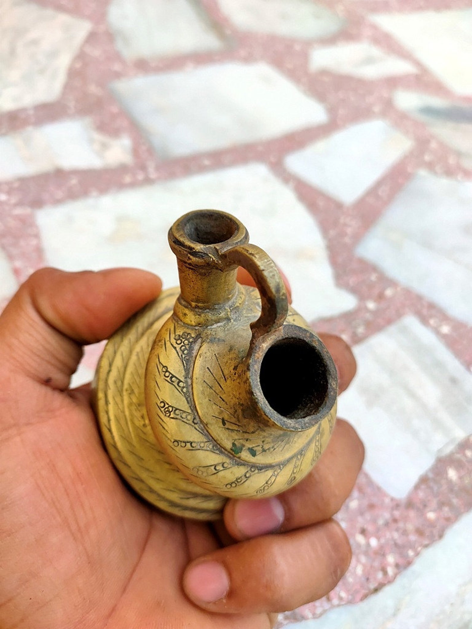 Antique Brass Hookah Pot Hand Engraved Brass Hookah Old Brass Etsy