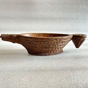 Antike feine Hand begehrte einzigartige Form Opiumschale alte indische Holz einzigartige Form Sterbliche Schale Wohnkultur
