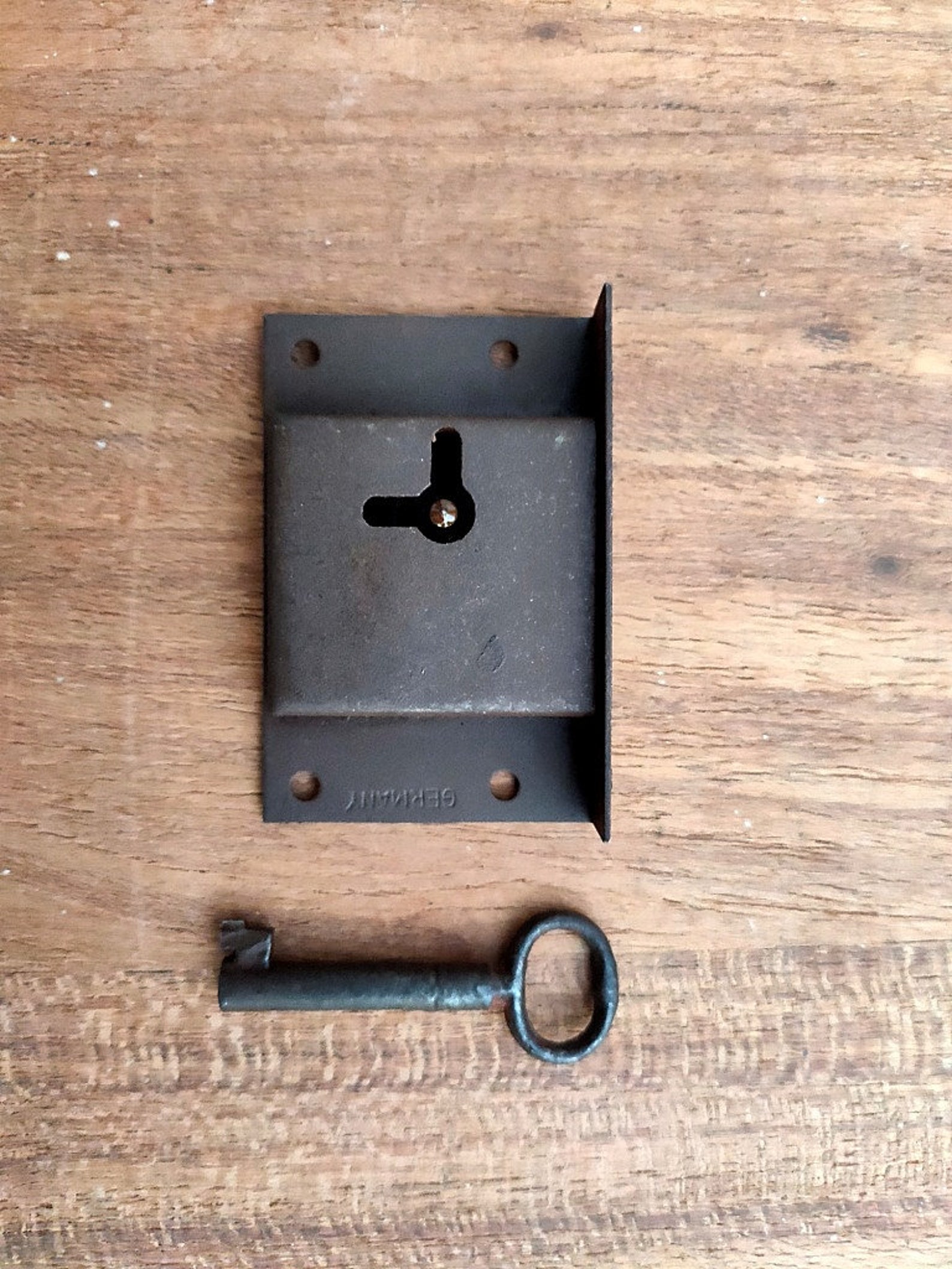 Antique Iron Lock Old Victorian Drawer Lock Chest Box Etsy