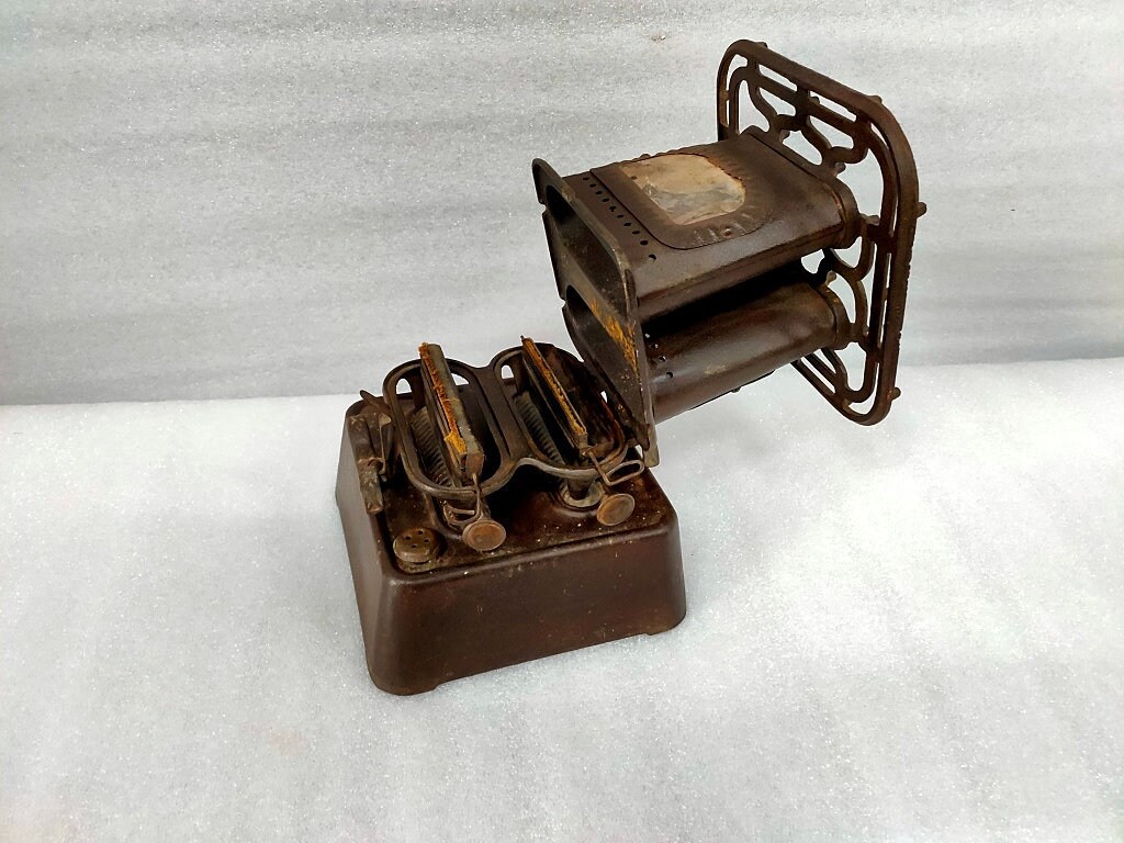 Antique Unique Kerosene Iron Heater Camp Stove Old Double Antique Unique Kerosene Iron Heater Camp Stove Old Double
