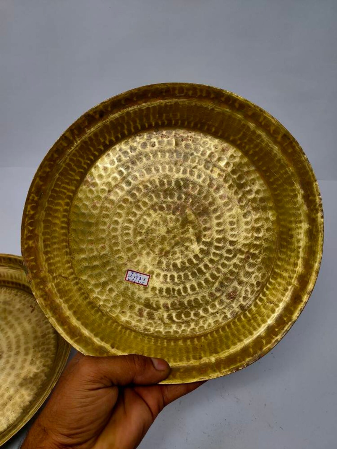 Old Brass plate hand crafted brass platter antique naan plate Etsy