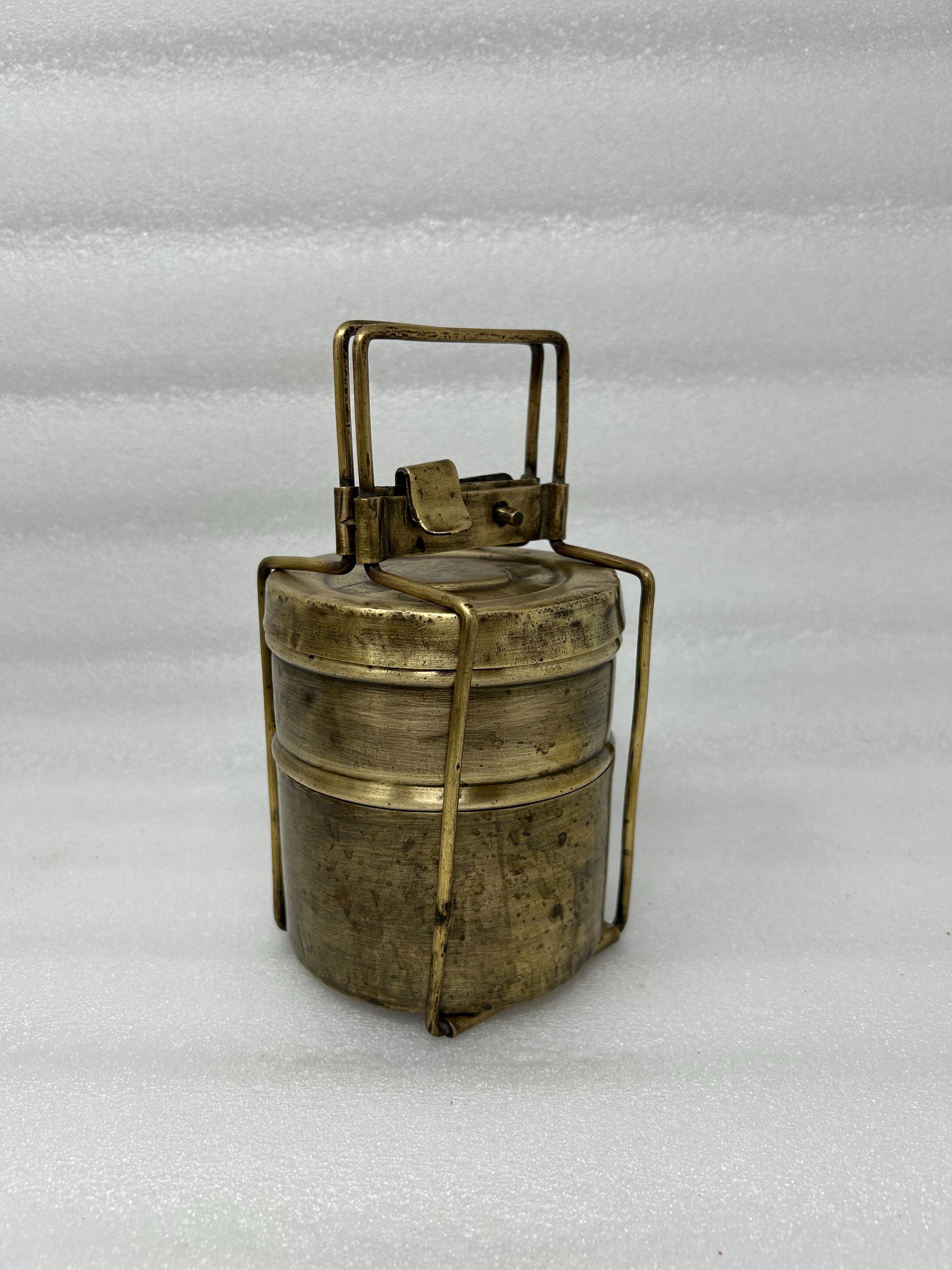 古い真鍮製のランチボックス/真鍮製のティフィンボックス/真鍮製の