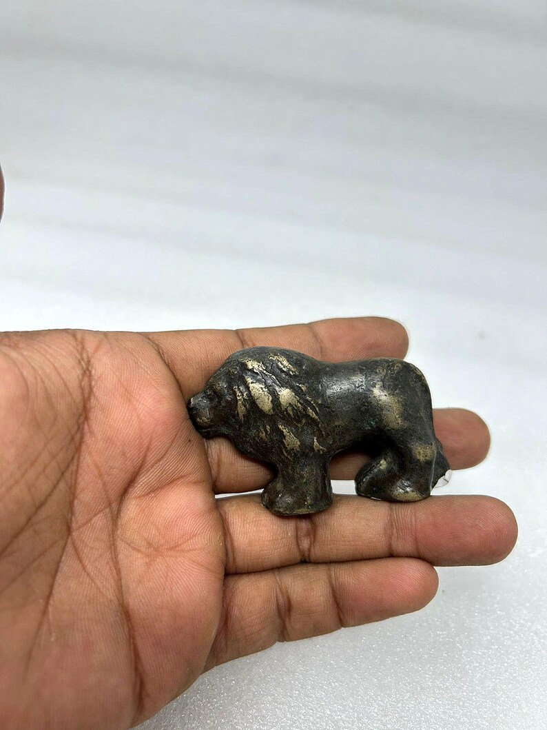 Ancient Rare Heavy Brass Hand Crafted Lion Statue Figure Vintage Brass ...