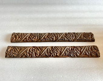 Vintage Heavy Iron Fine Hand Carved Panel Old Indian Solid Iron Wall Panel Floral Work Door Panel 2 Piece