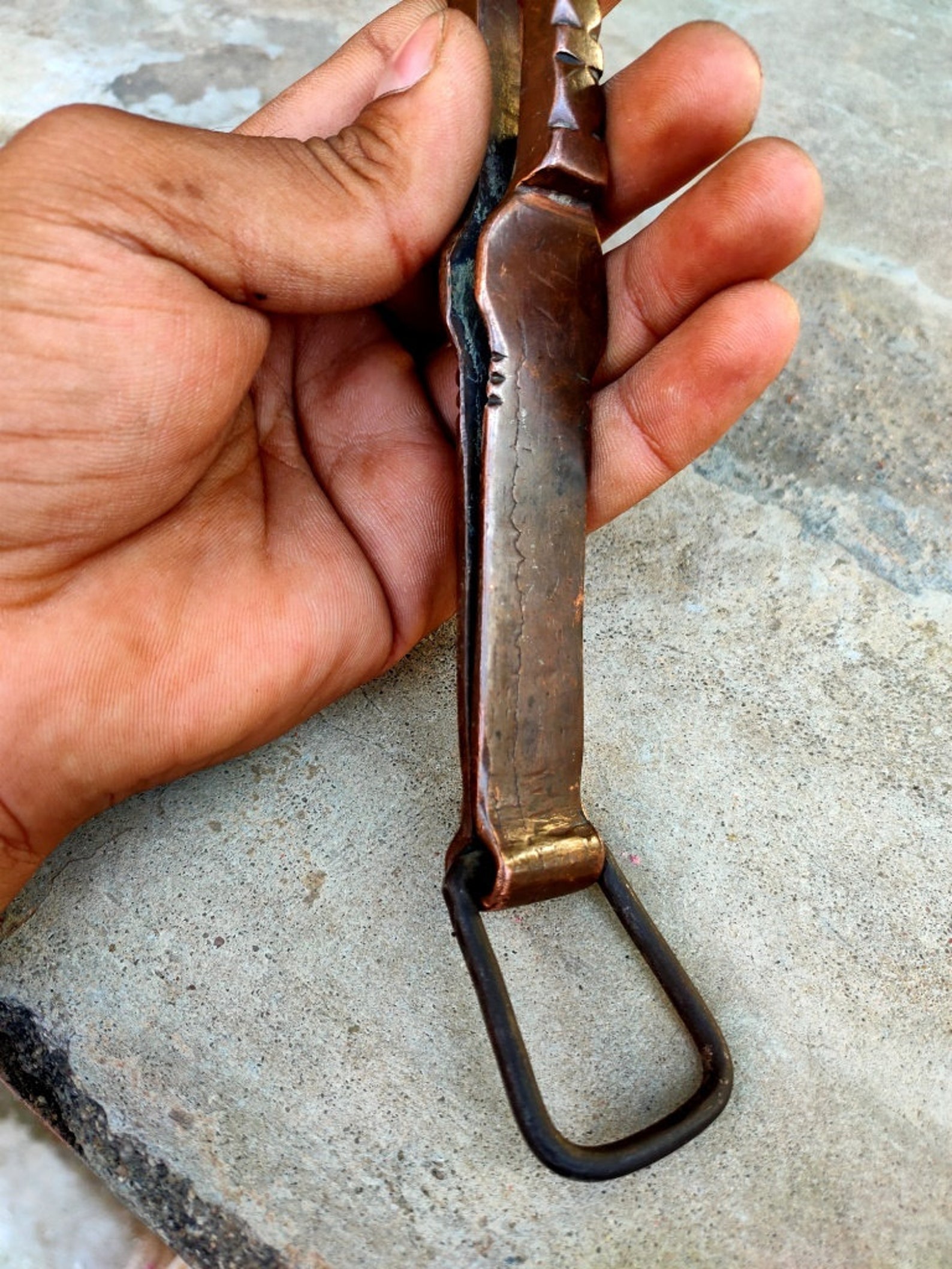Antique Copper Tongs Old Hand Tongs Indian Kitchenware Etsy