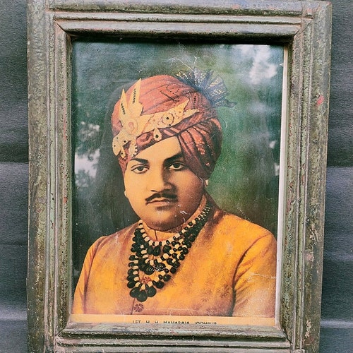 Vintage Indian Late H H Maharaja Jodhpur Print Old Beautiful Late King print Rare Ancient shops Print Litho Print Decorative