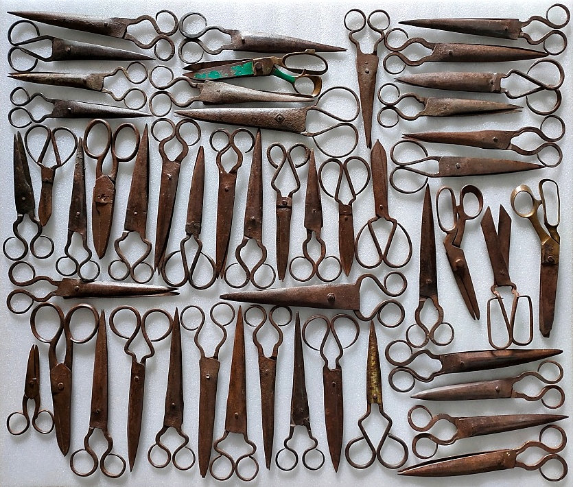 Who Made Scissors First Old Iron Scissors Hand Forged Iron Scissor Cutting Tool Antique Steel ...