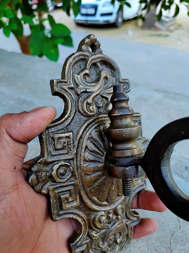 Vintage Brass Wall Oil Lamp Old Floral Carved Oil Lamp Wall Fix