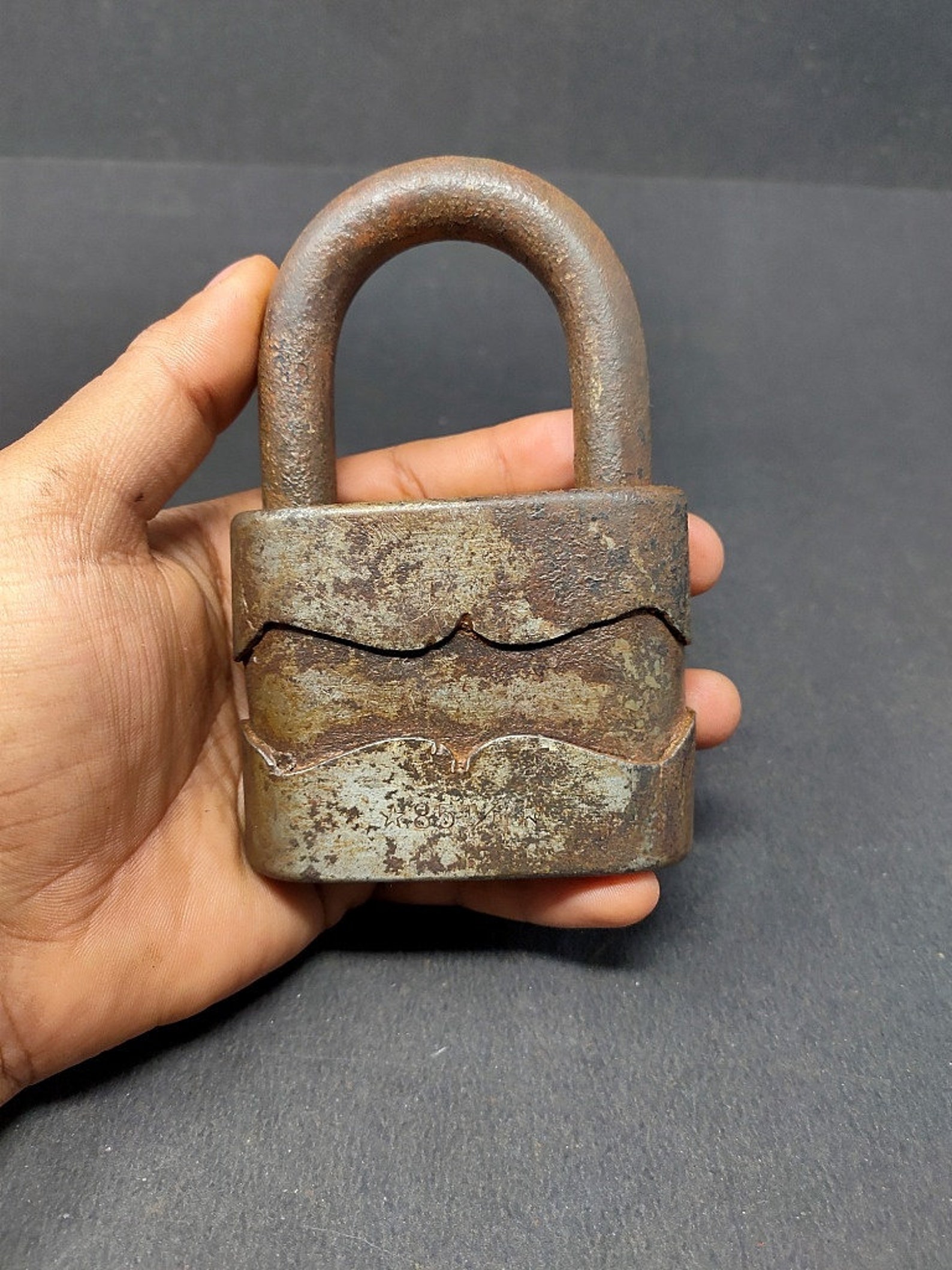 Antique Iron Padlock Made in Germany Hand Crafted Spring Etsy