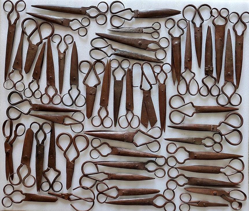 Who Made Scissors First Old Iron Scissors Hand Forged Iron Scissor Cutting Tool Antique Steel ...