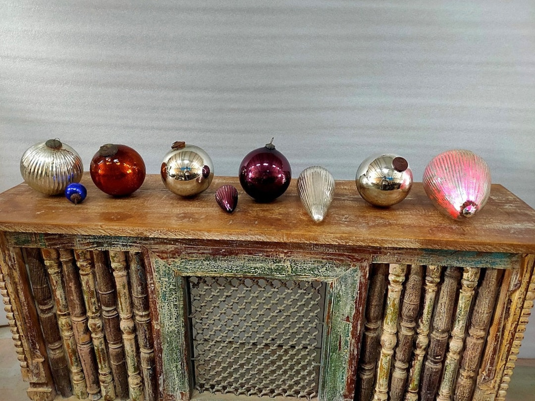 Old Christmas Kugel Ornament Vintage Glass Kugel Ornament Unique Shape