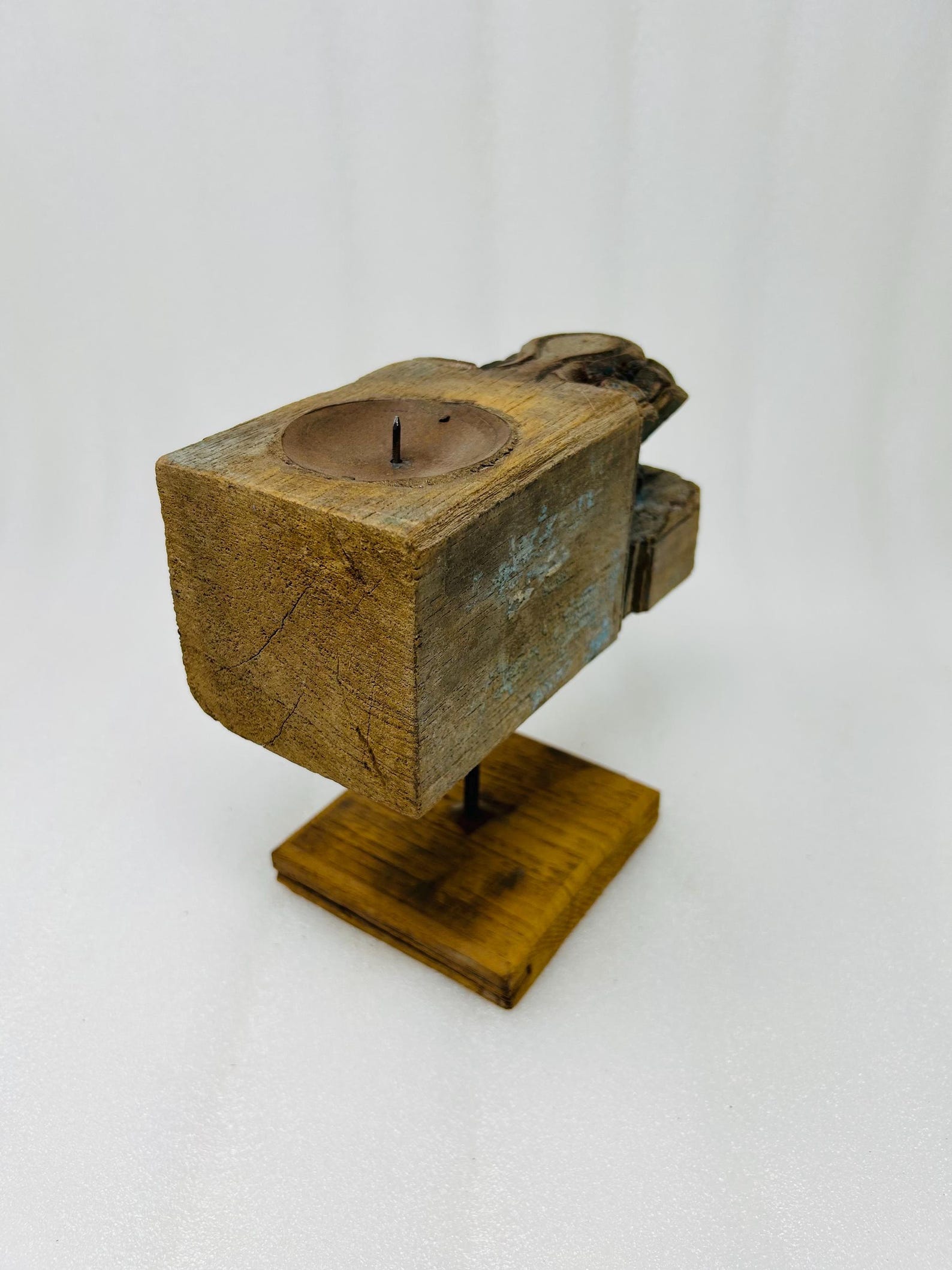 Antique Wooden Candle Holder Old Fine Carved Candle Holder Vintage Hand ...