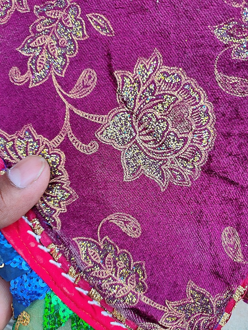 Antique Hand Fan Printed Cloth Old Flower Work Ethnic Thread - Etsy