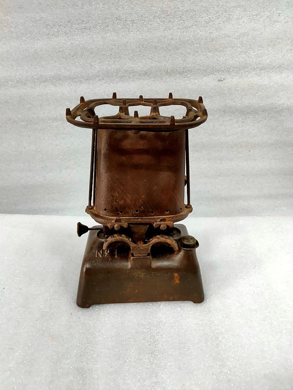 Old Iron British Kerosene Camping Stove Vintage Unique Kitchen Cooking