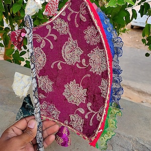 Antique Hand Fan Printed Cloth Old Flower Work Ethnic Thread - Etsy
