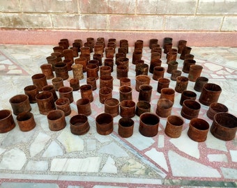 Ancien pot de mesure du grain en fer, ancien pot de fleurs d'intérieur en fer forgé à la main, mesure du riz, bol en verre, ancien pot d'ustensiles de cuisine en fer, ustensile